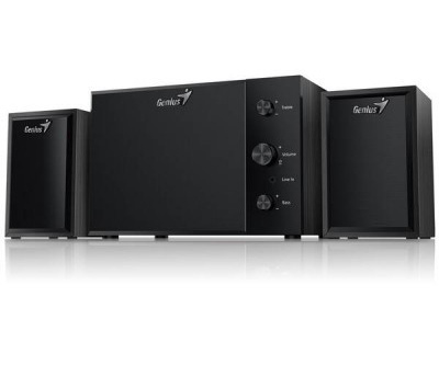 COLUNAS GENIUS SW-2.1 350 15W 220V MADEIRA